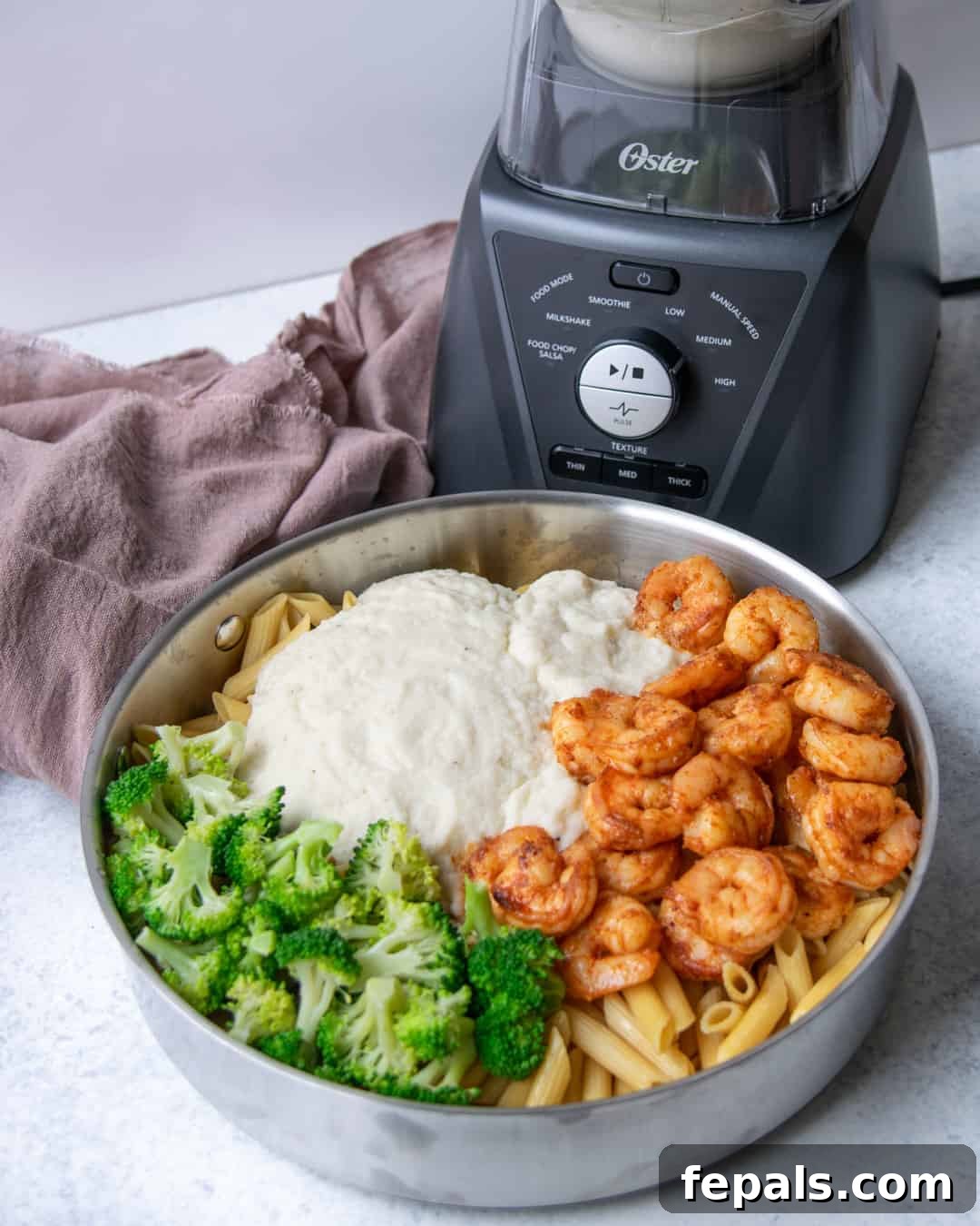 Cauliflower Shrimp Alfredo