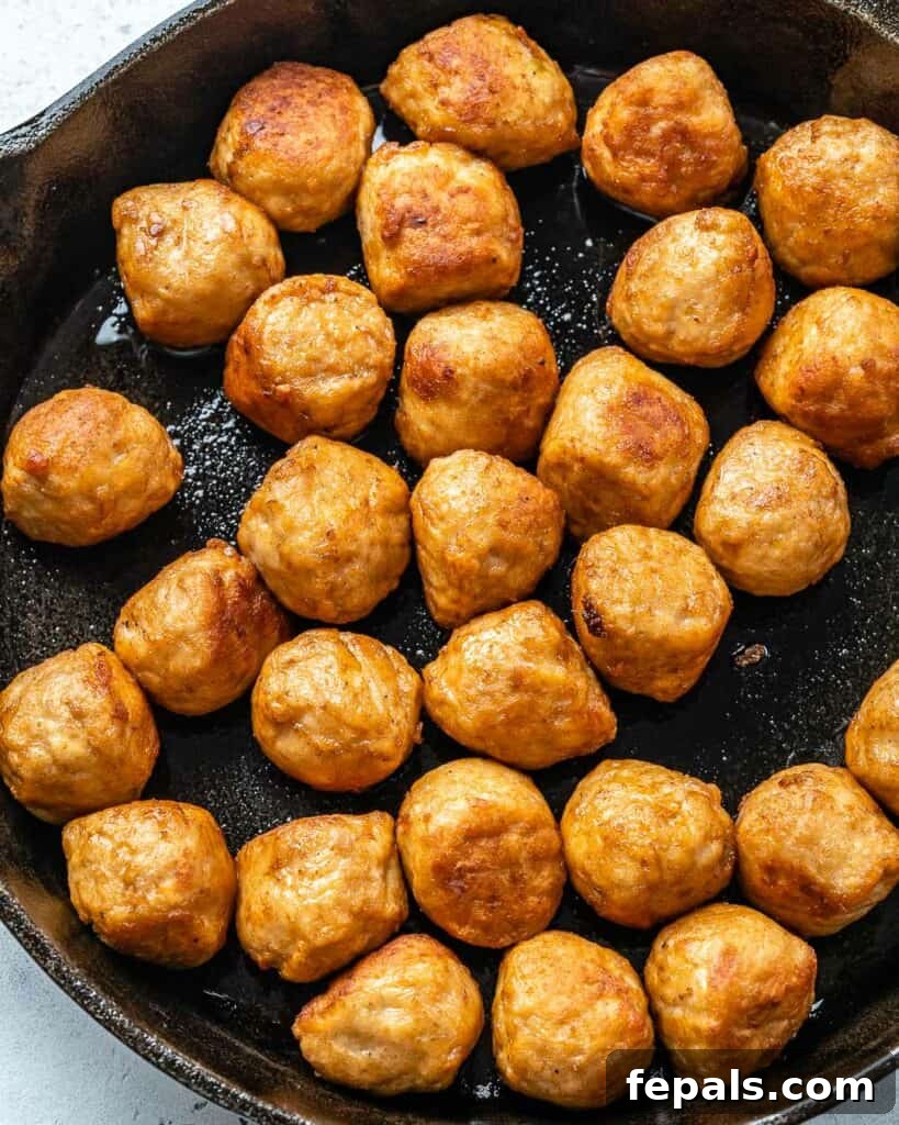sauteed chicken meatballs