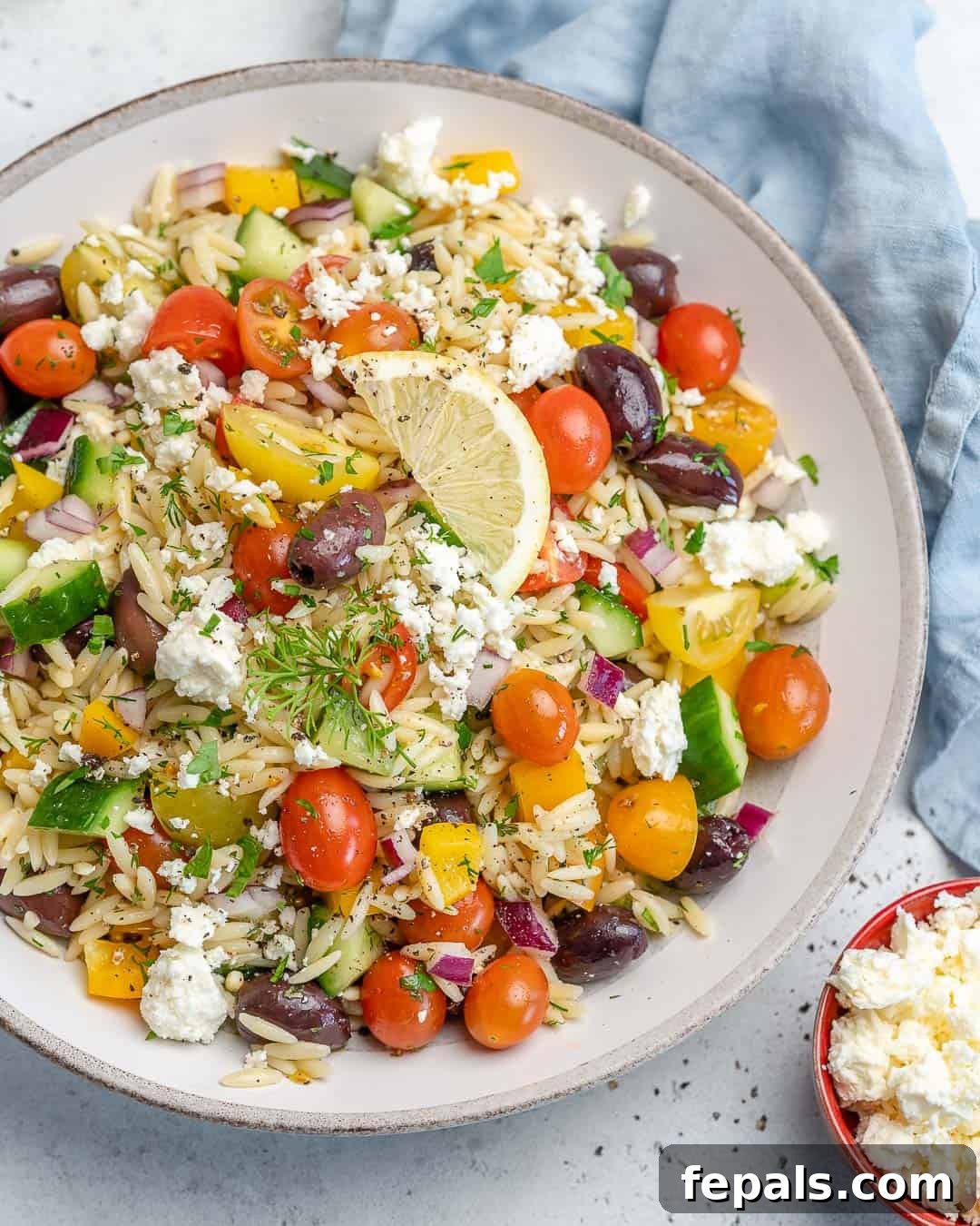 Mediterranean Orzo Delight 4 Vibrant Greek Orzo Salad with Feta and Olives