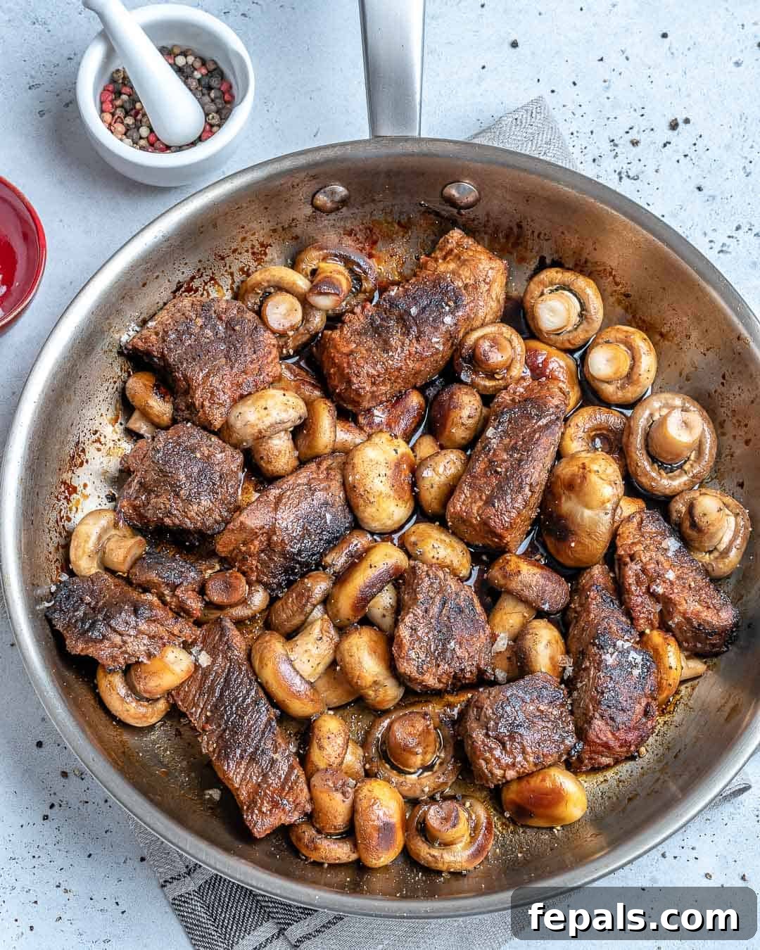 Umami Mushroom Steakette Bites 2 Tender Pan-Seared Steak Bites with Mushrooms
