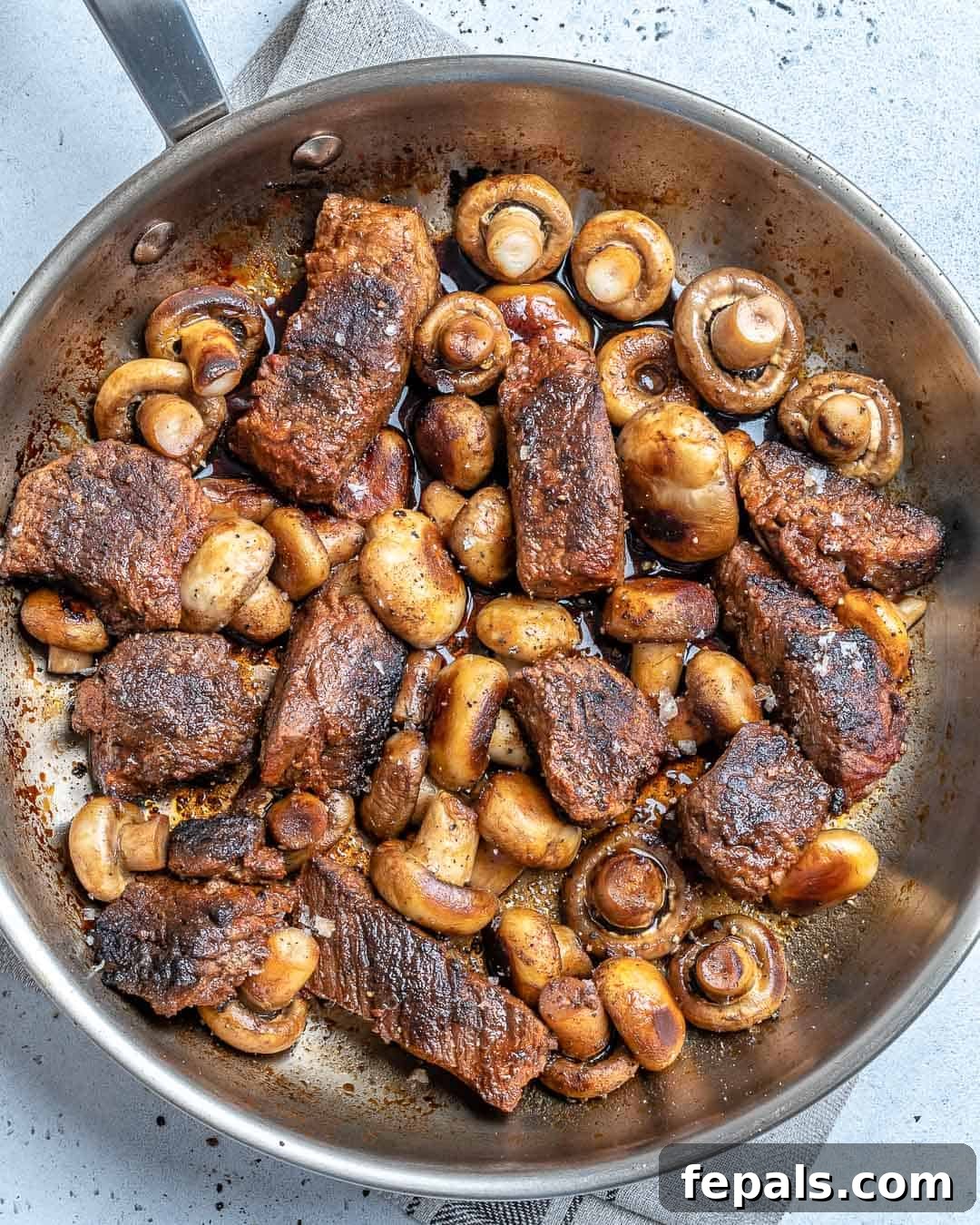 Umami Mushroom Steakette Bites 3 Easy Skillet Steak Dinner with Garlic and Herbs