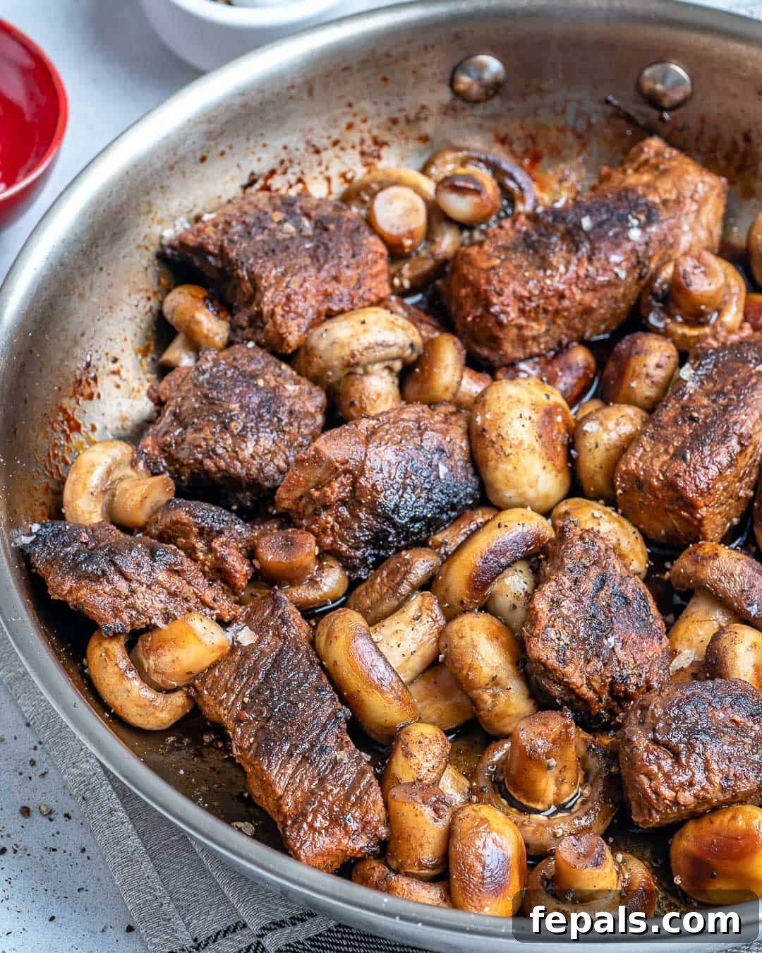 Umami Mushroom Steakette Bites 7 Plated Healthy Seared Steak and Mushroom Meal