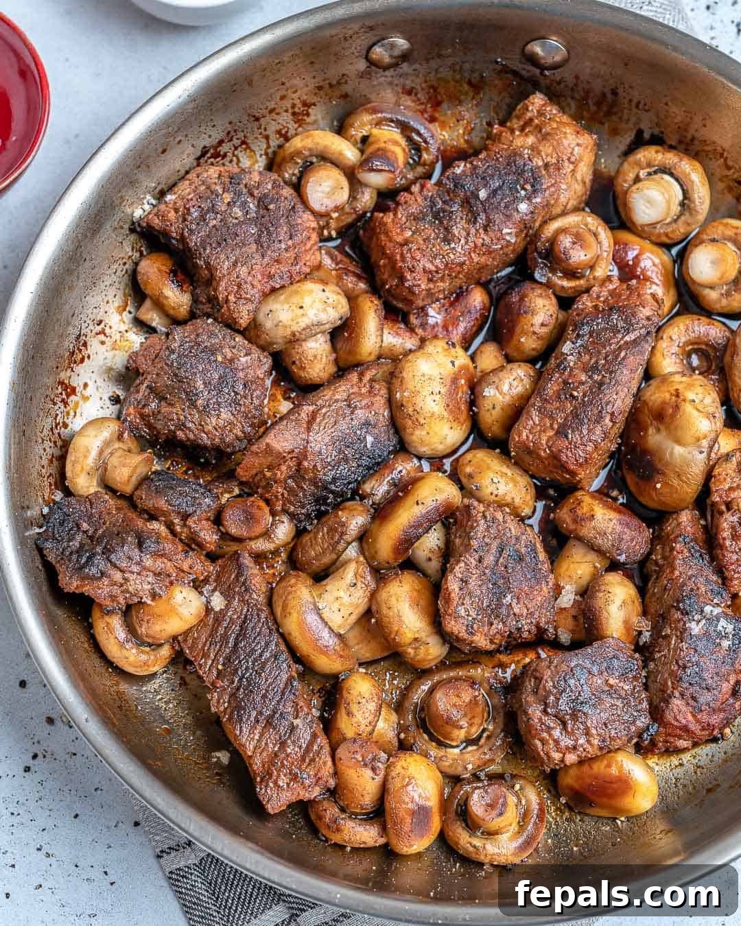 Umami Mushroom Steakette Bites 9 Delicious Pan-Seared Steak and Mushrooms