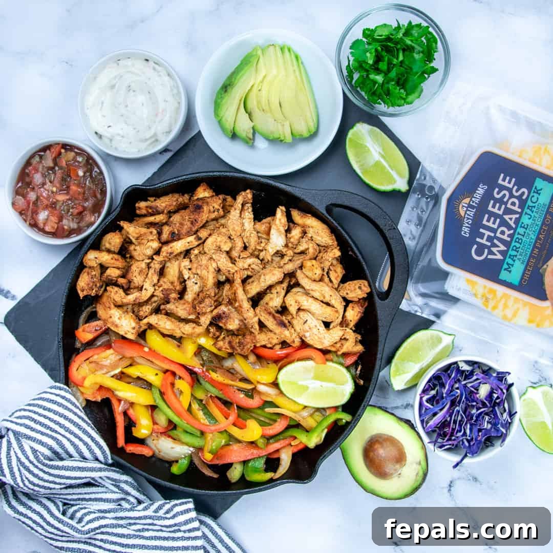 keto chicken fajita wraps