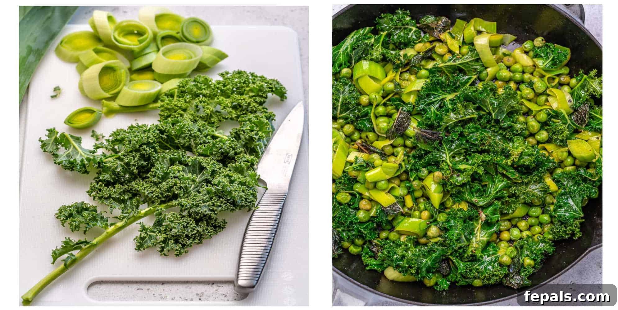 easy green shakshuka cooking process