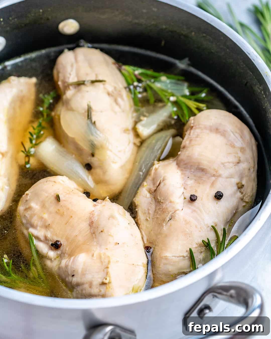 Perfectly Poached Chicken Every Time 6 Bring to a simmer and cook until chicken is cooked through
