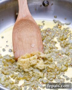 sauteed onion and garlic in a pan.
