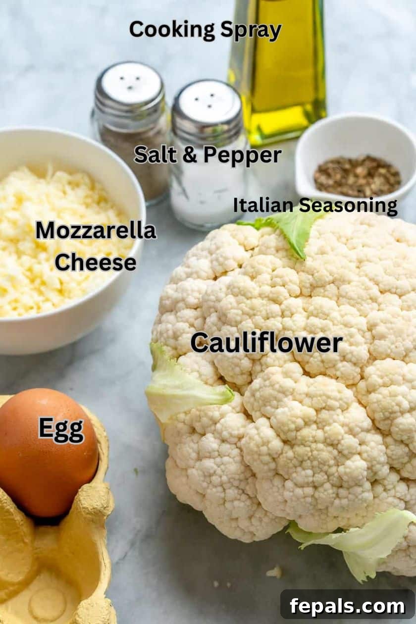 Crispy Cauliflower Pizza Crust 3 ingredients to make cauliflower pizza crust.