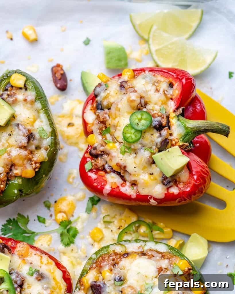 baked vegetarian stuffed peppers