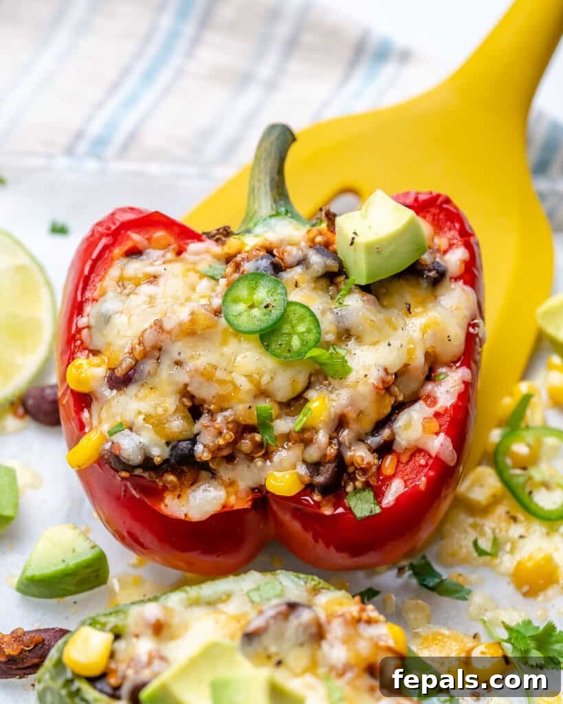 black bean and quinoa stuffed peppers