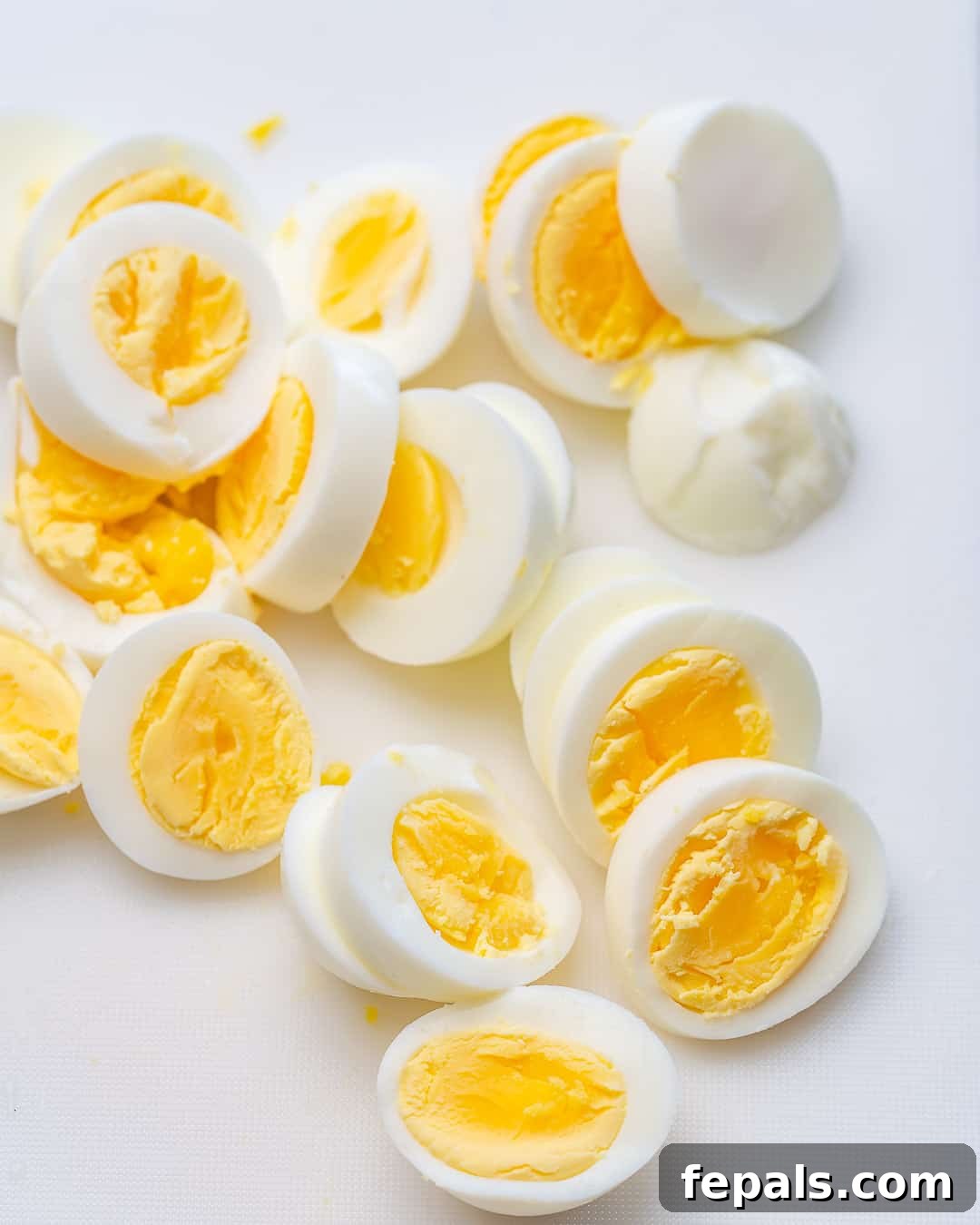 sliced eggs for potato salad