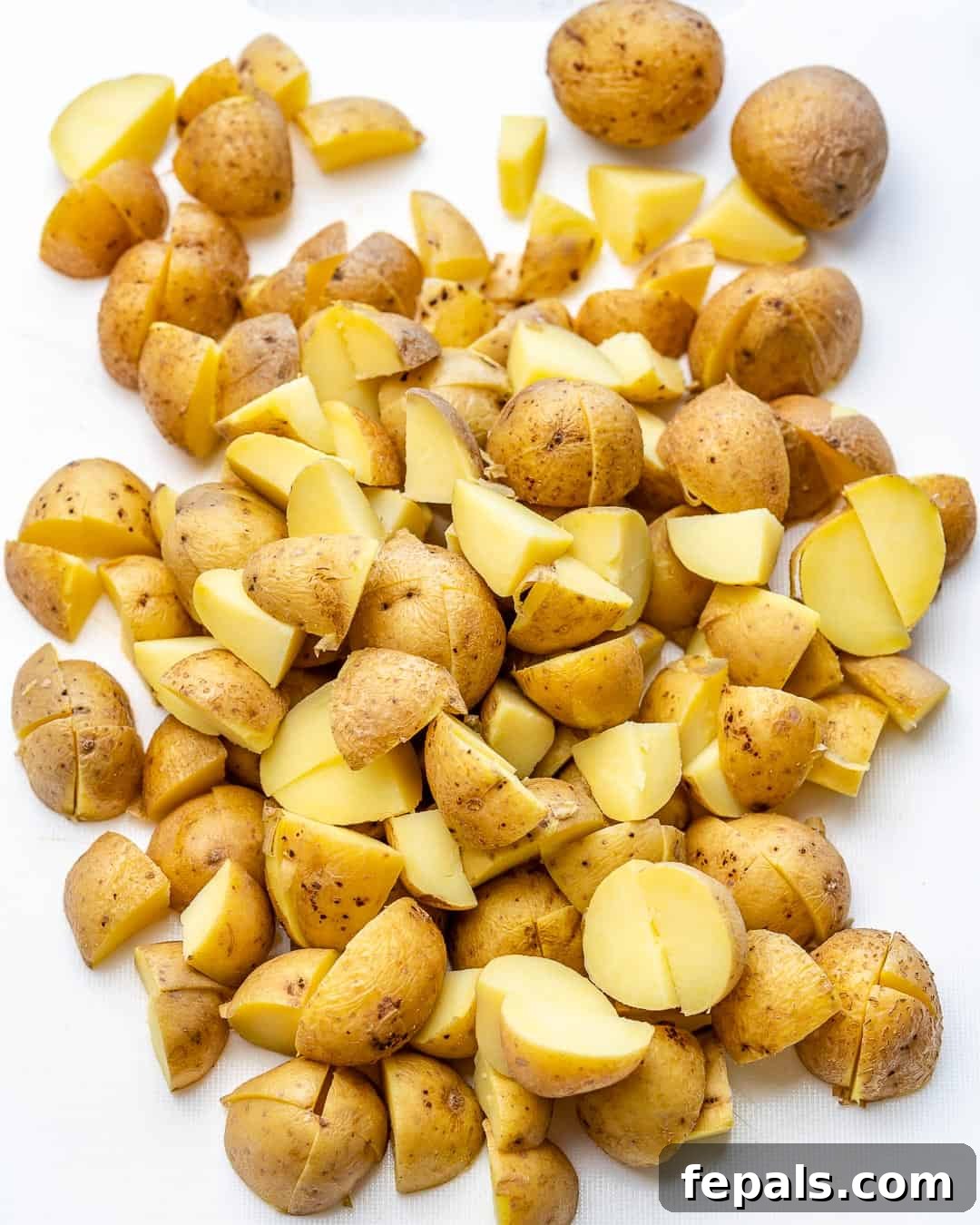 chopped potatoes for potato salad