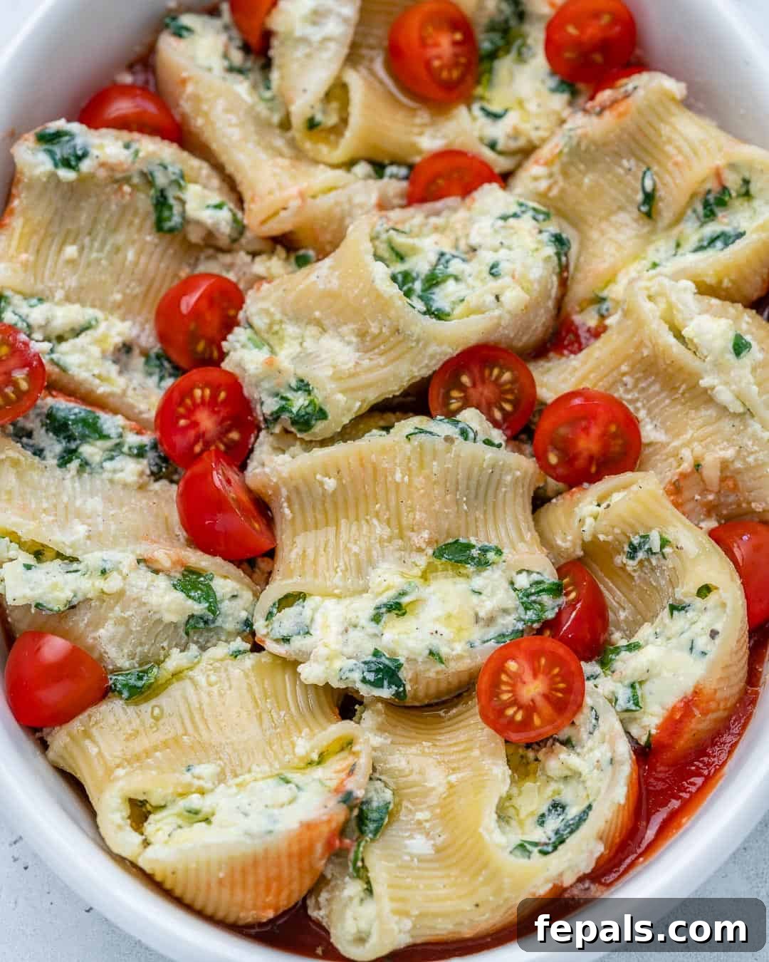 Spinach Ricotta Pasta Pockets 3 cheese stuffed pasta shells