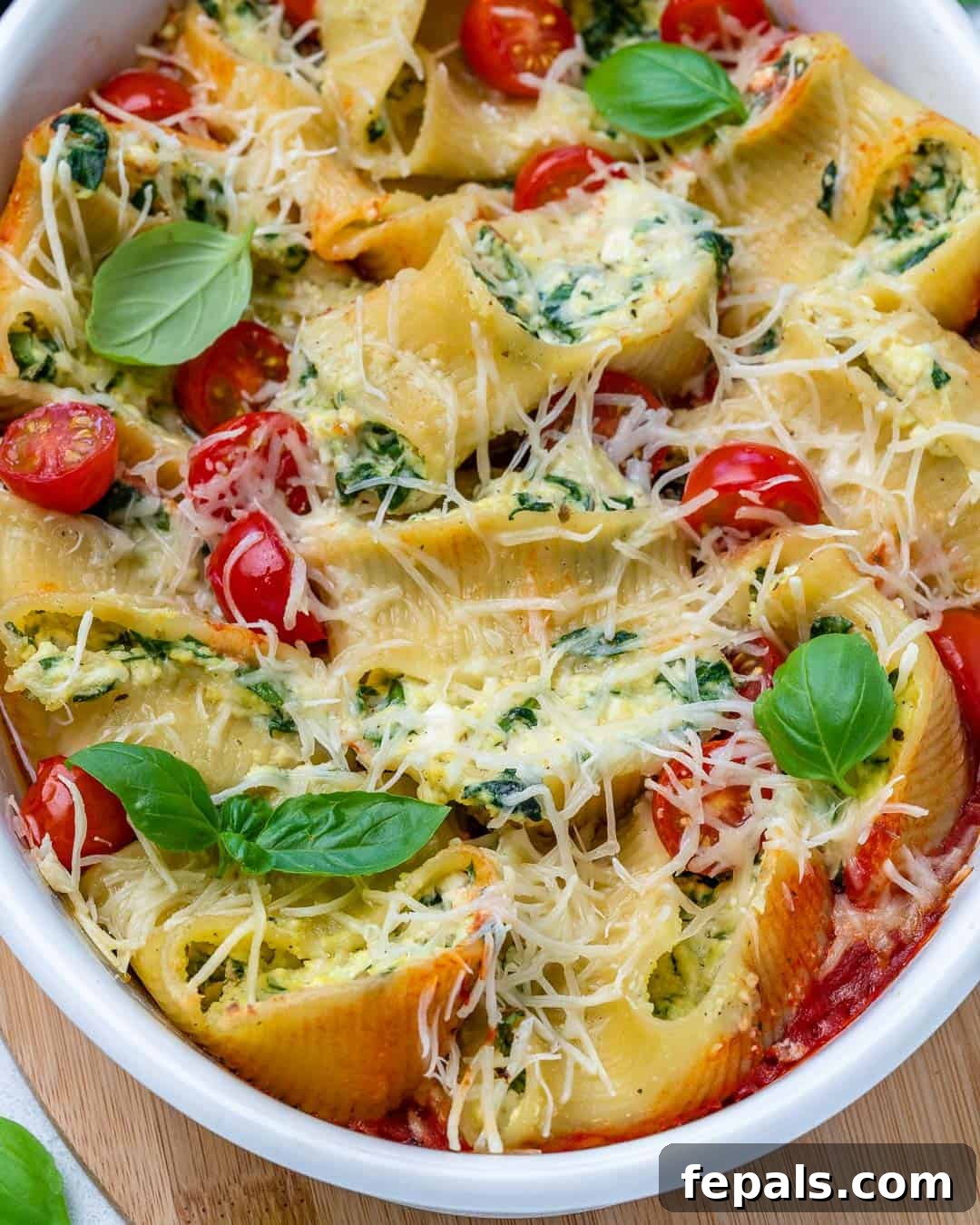 Spinach Ricotta Pasta Pockets 6 top down shot of stuffed pasta