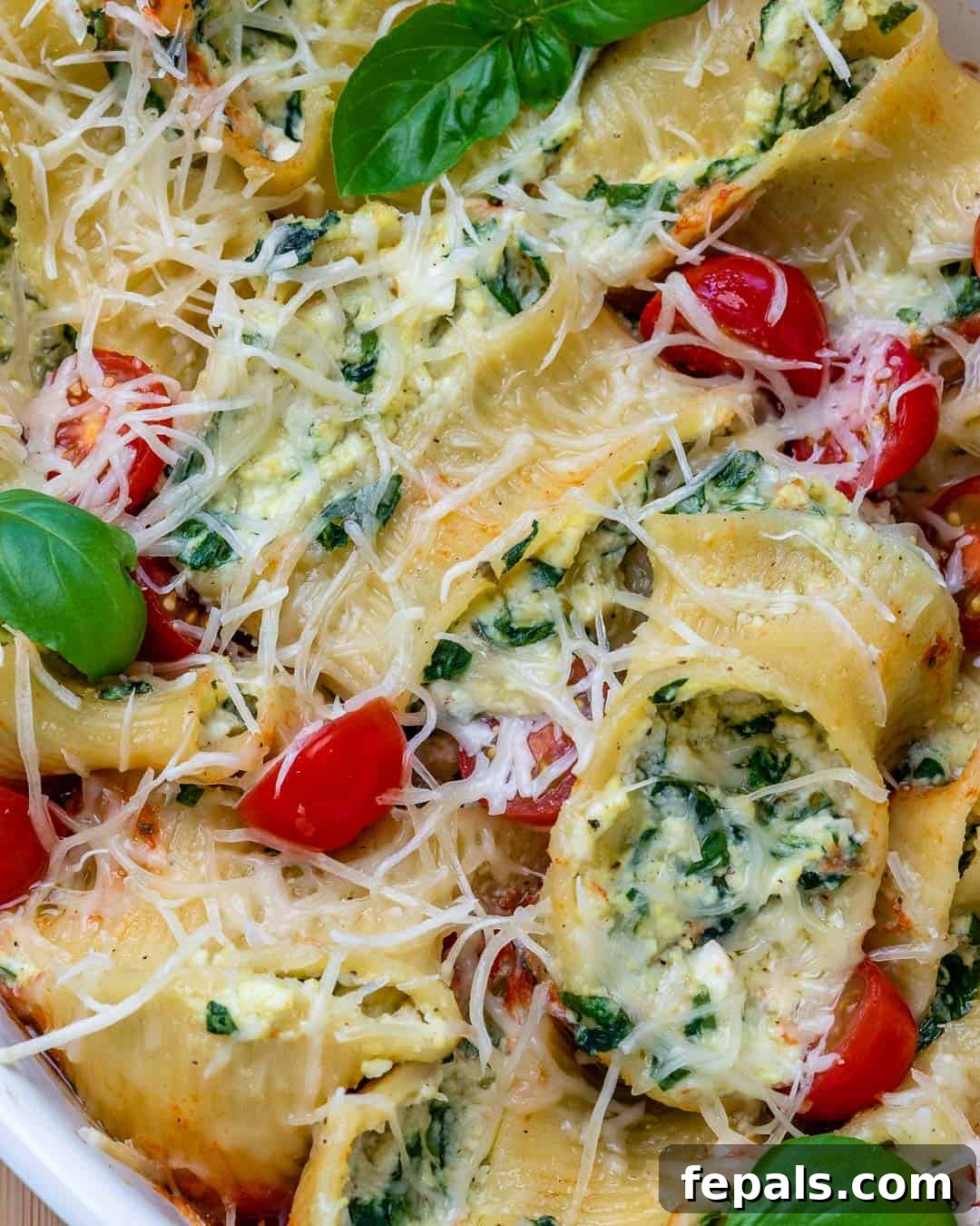 Spinach Ricotta Pasta Pockets 7 overhead of stuffed pasta