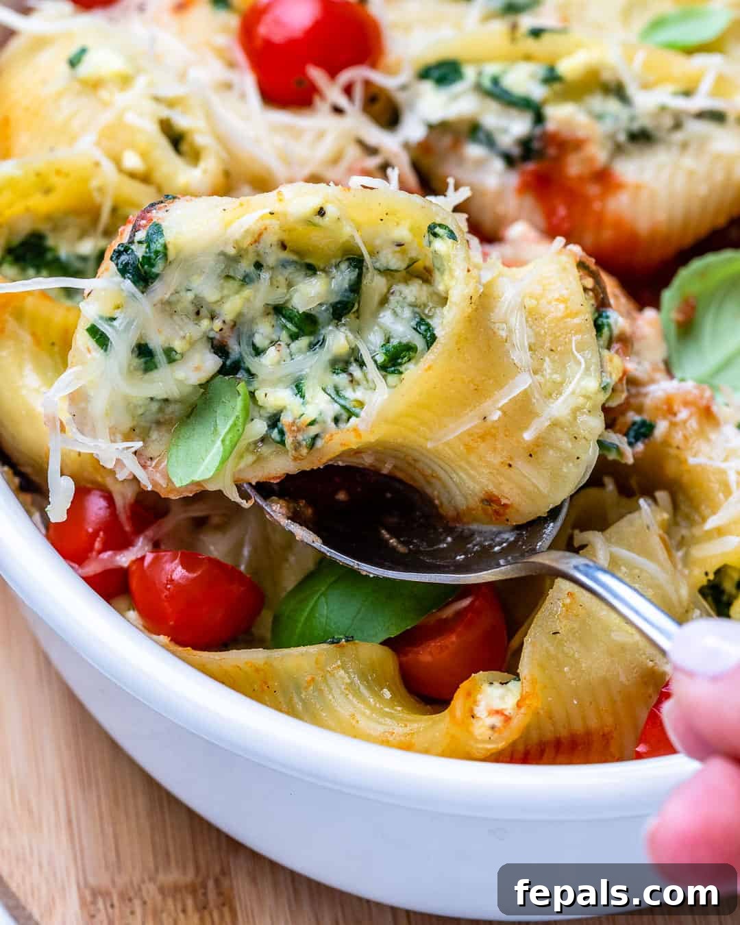 Spinach Ricotta Pasta Pockets 10 spoonful of stuffed pasta shells
