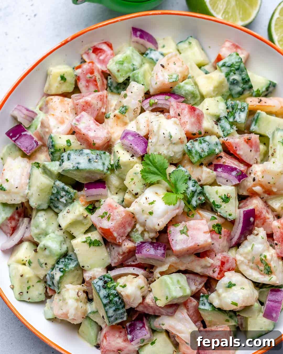 Zesty Shrimp Avocado Salad 7 top view shrimp salad