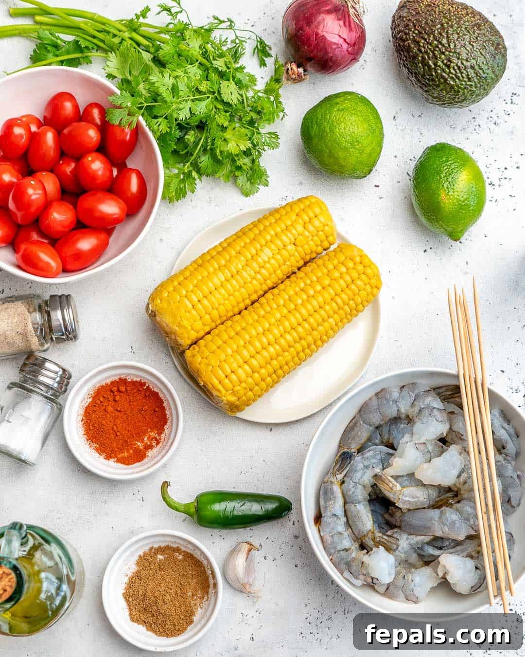 Zesty Shrimp Avocado Corn Salad 4 ingredients for the corn salad