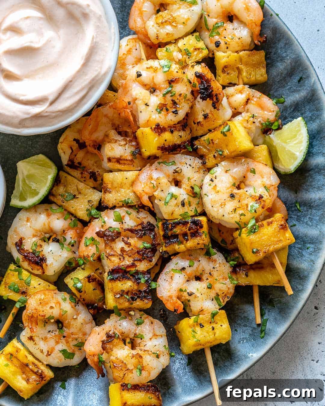 close up grilled shrimp