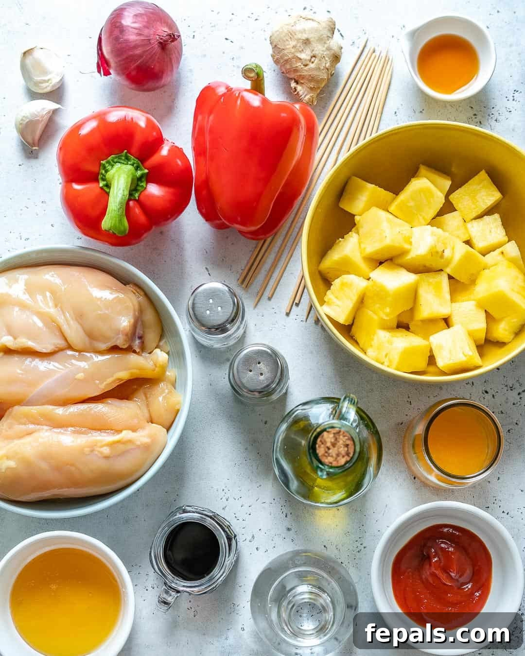 Sweet and Savory Pineapple Chicken Skewers 4 ingredients for the pineapple chicken