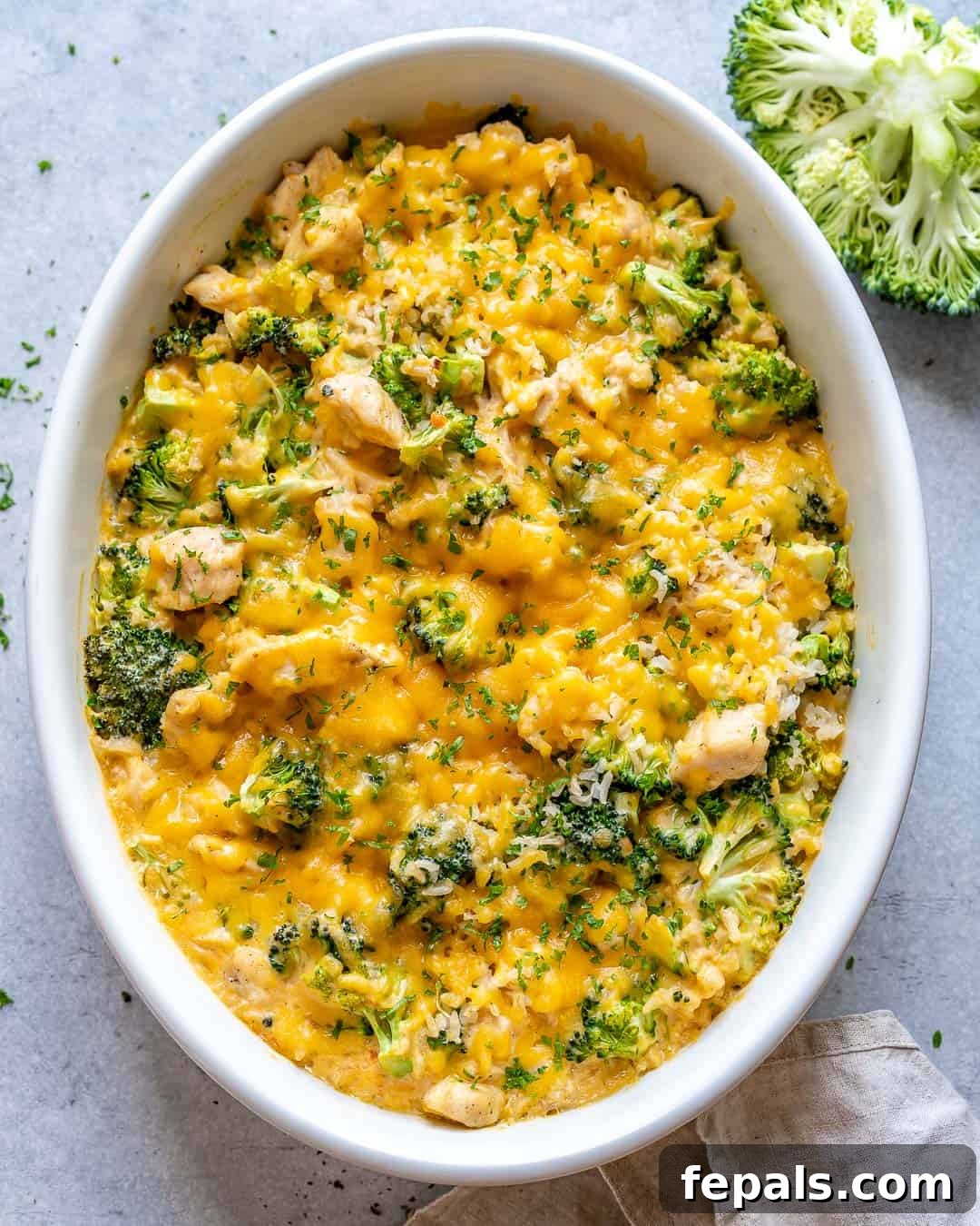Creamy Chicken Broccoli Rice Bake 7 Baked finished chicken broccoli casserole