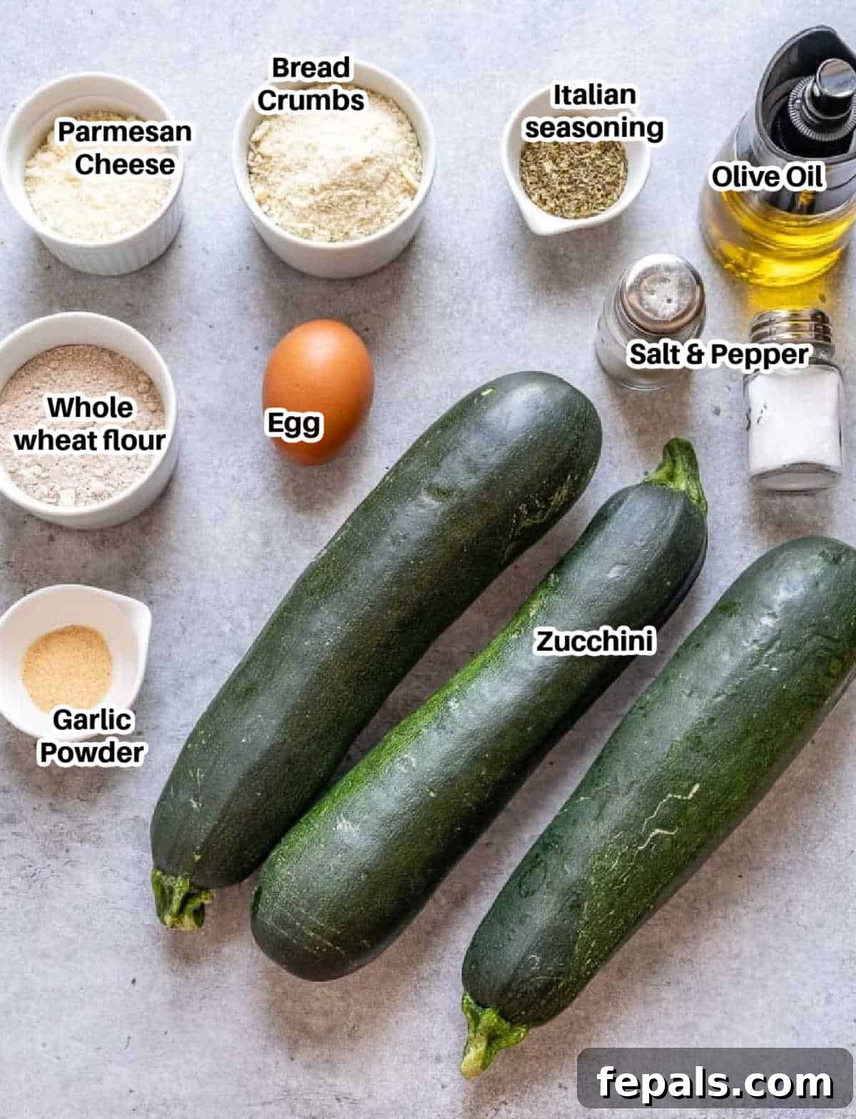 Parmesan-Crusted Zucchini Fries 4 ingredients to make zucchini fries.