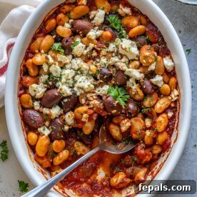 Gigantes Plaki 12 Top view of Greek Baked Beans