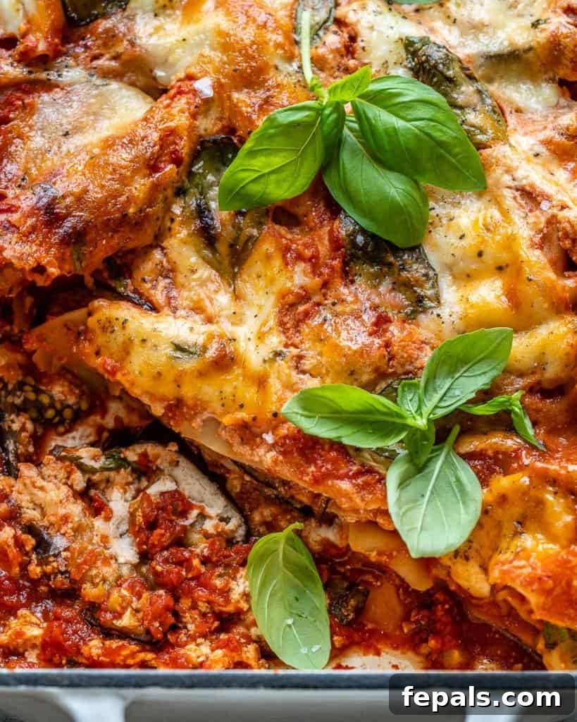 Roasted Eggplant and Ricotta Lasagna 8 close up eggplant lasagna