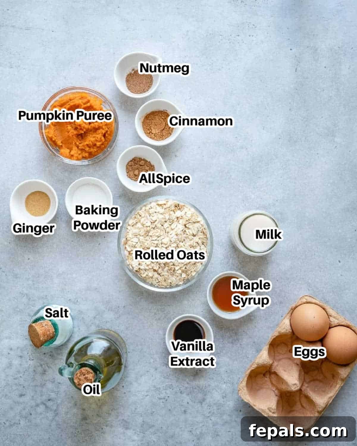 ingredients for pumpkin pancakes.