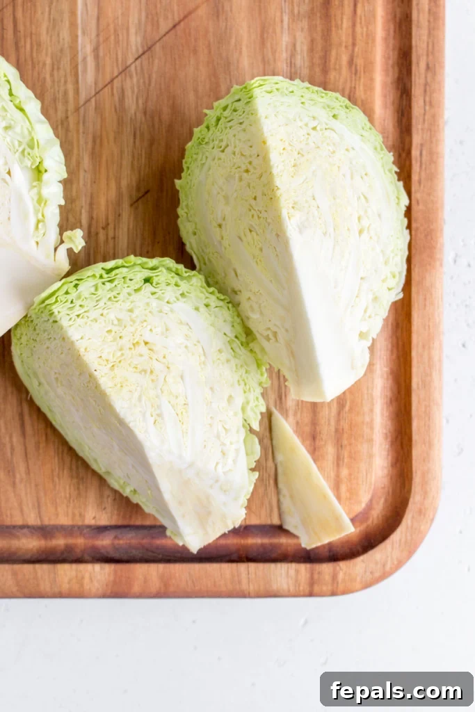 Mastering Cabbage Cuts 8 Green cabbage Quartered