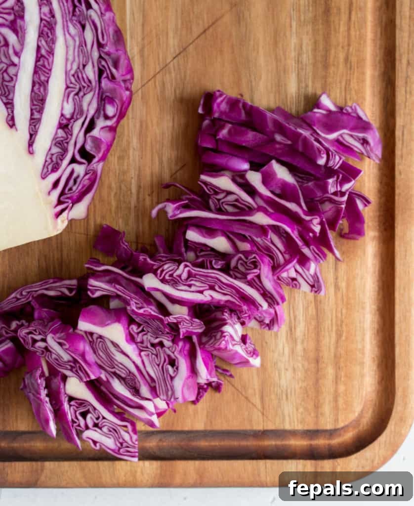 Mastering Cabbage Cuts 10 red cabbage cut into smaller shreds