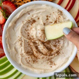 Peanut Butter Bliss Dip 16 close up peanut butter fruit dip in a white bowl