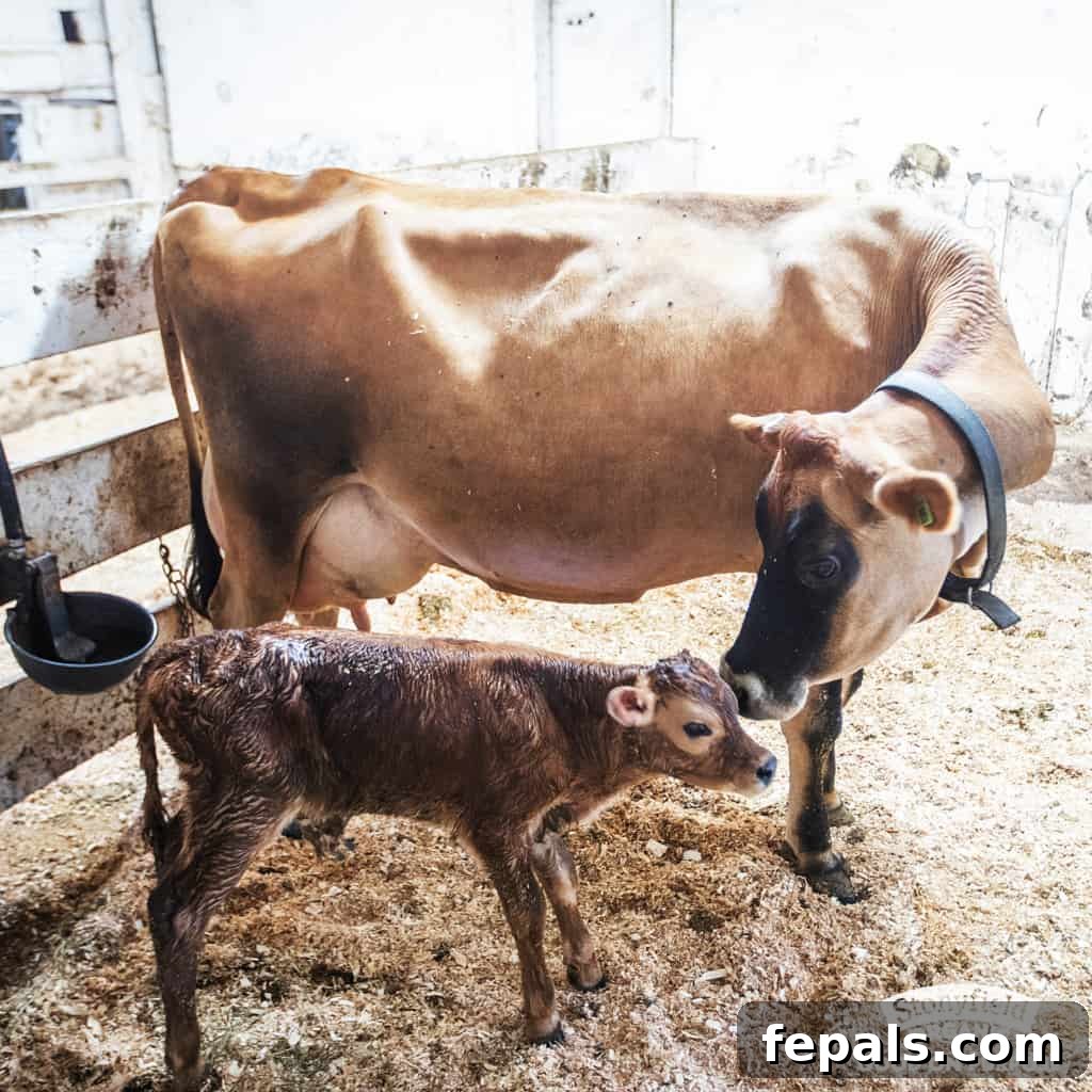 Peanut Butter Bliss Dip 7 brown mom cow with new baby calve