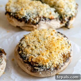 side view of stuffed mushroom