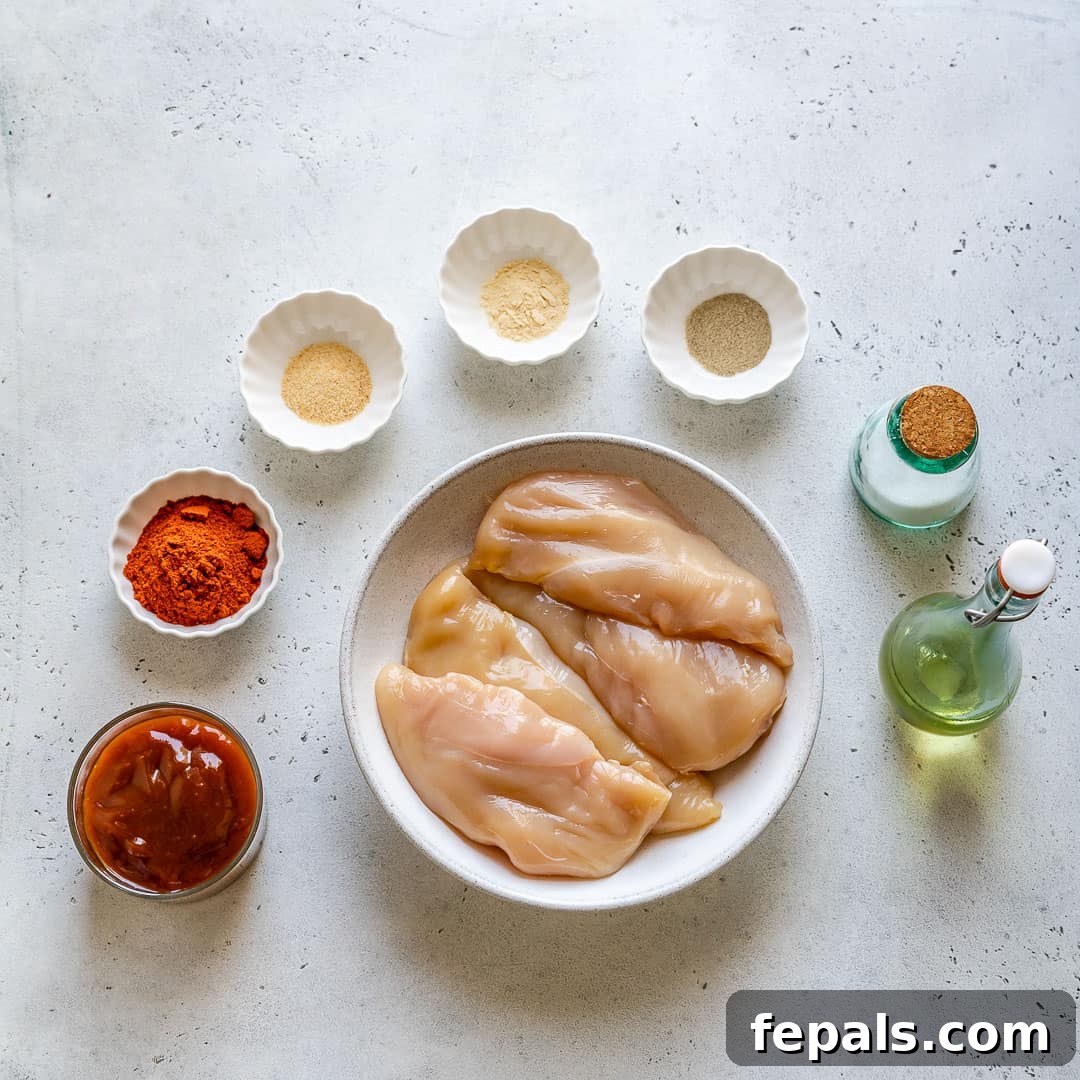 Glazed BBQ Chicken Breast 3 Ingredients for baked BBQ chicken breast on counter