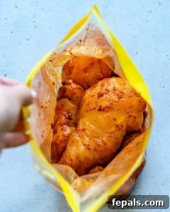 Glazed BBQ Chicken Breast 6 Raw chicken in zipper bag with oil and seasonings