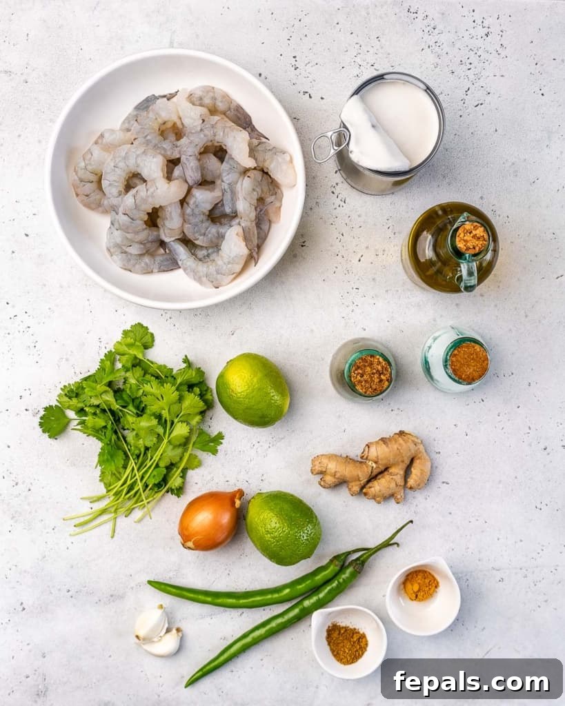 Creamy Coconut Green Curry with Shrimp 4 ingredients to make the shrimp green curry