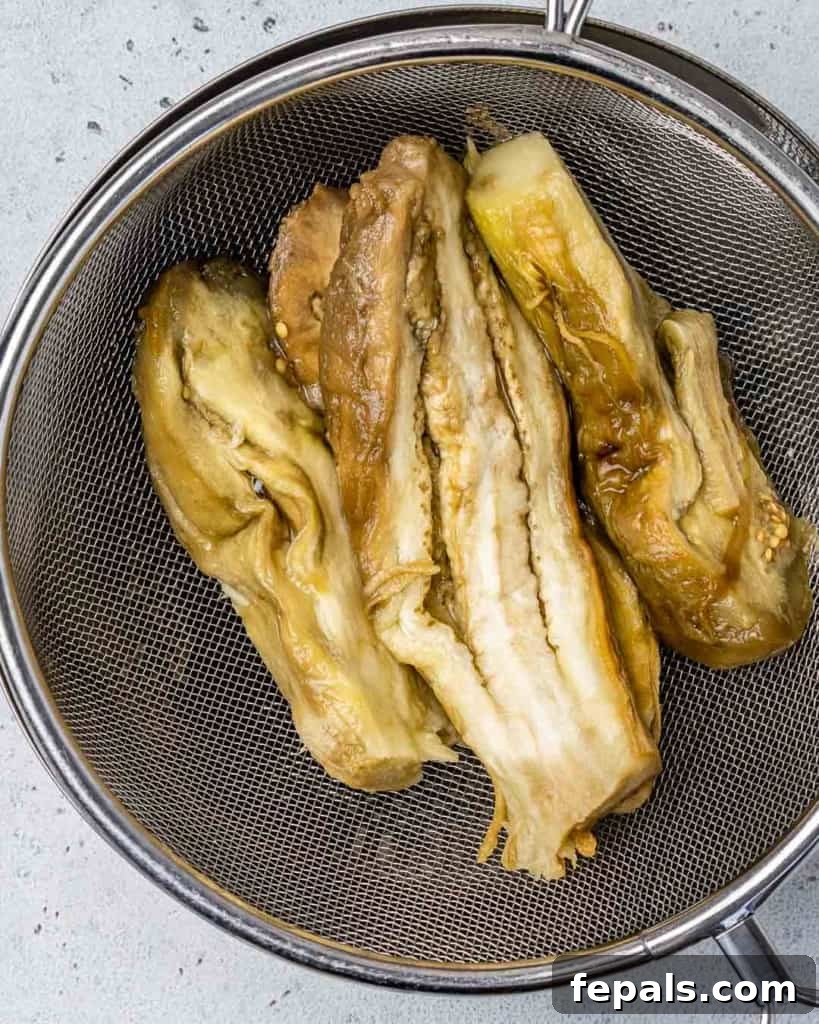 Smoky Eggplant Dip Perfection 5 roasted peeled eggplants