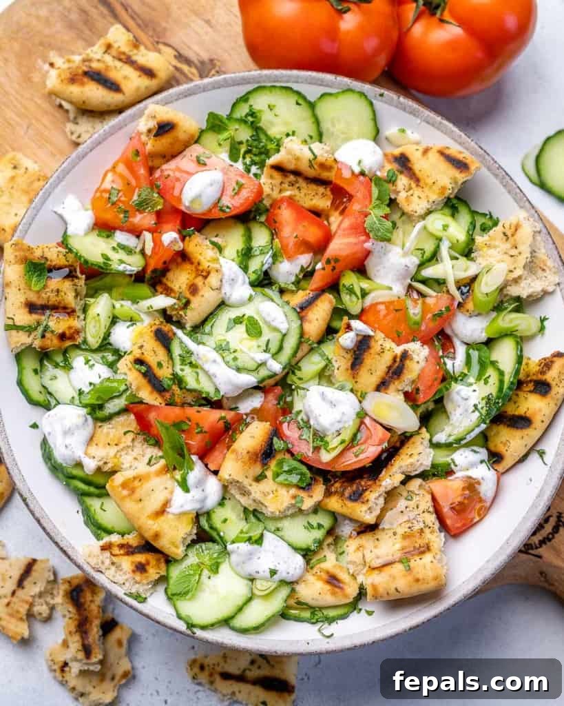 Vibrant Mediterranean Chopped Salad 3 top view chopped salad in a white plate