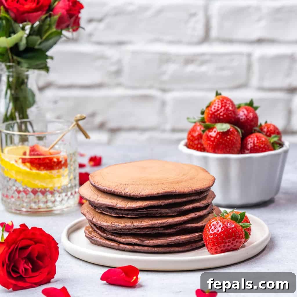 Pancakes stacked on white plate without toppings. 