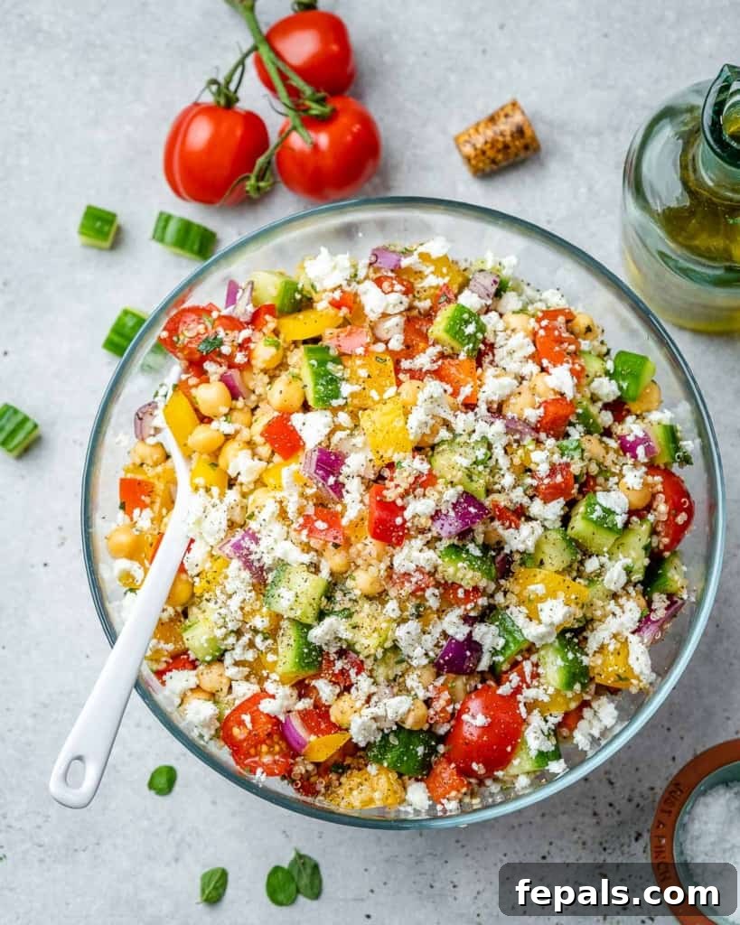 Vibrant Chickpea Quinoa Salad 9 top view chickpea salad