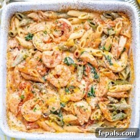 baked feta pasta with shrimp