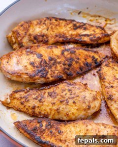 Cooked chicken in pan