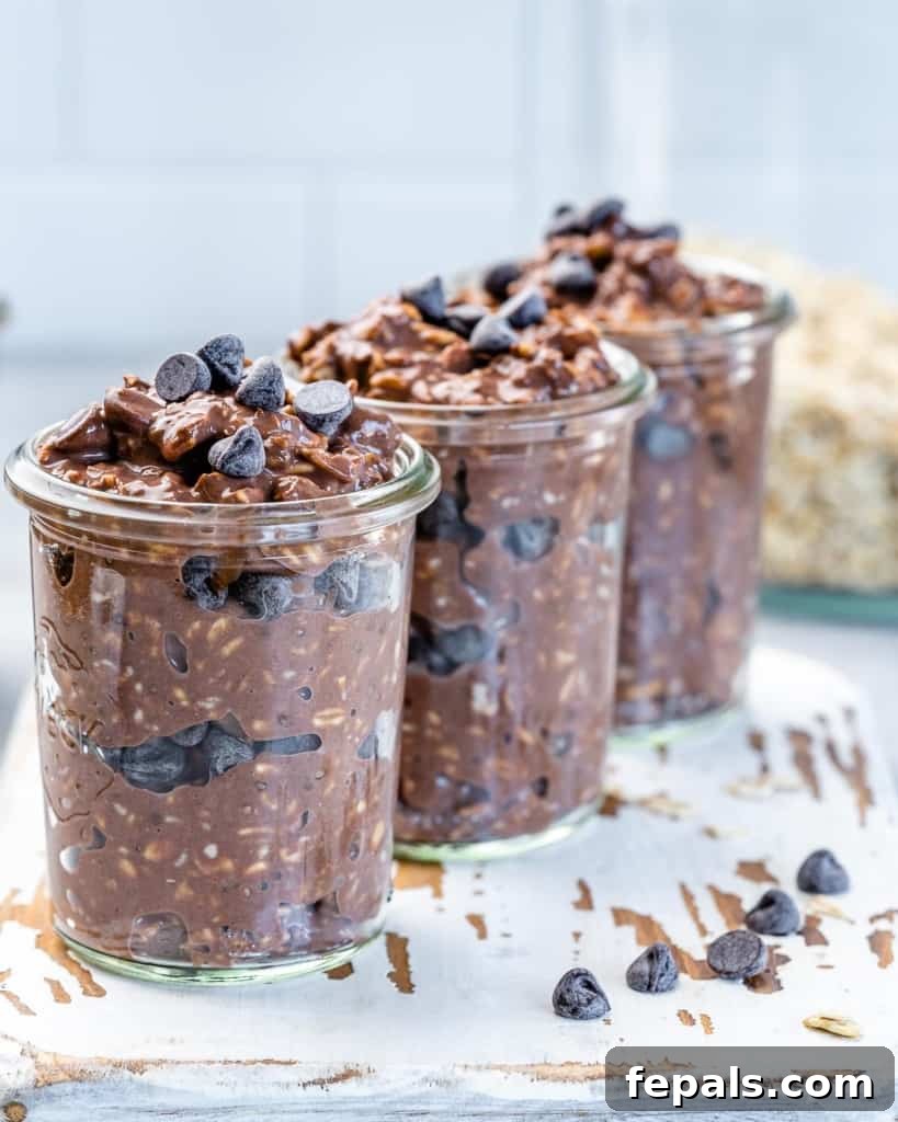 Sweet Dreams Chocolate Oats 8 Three jars of chocolate overnight oats