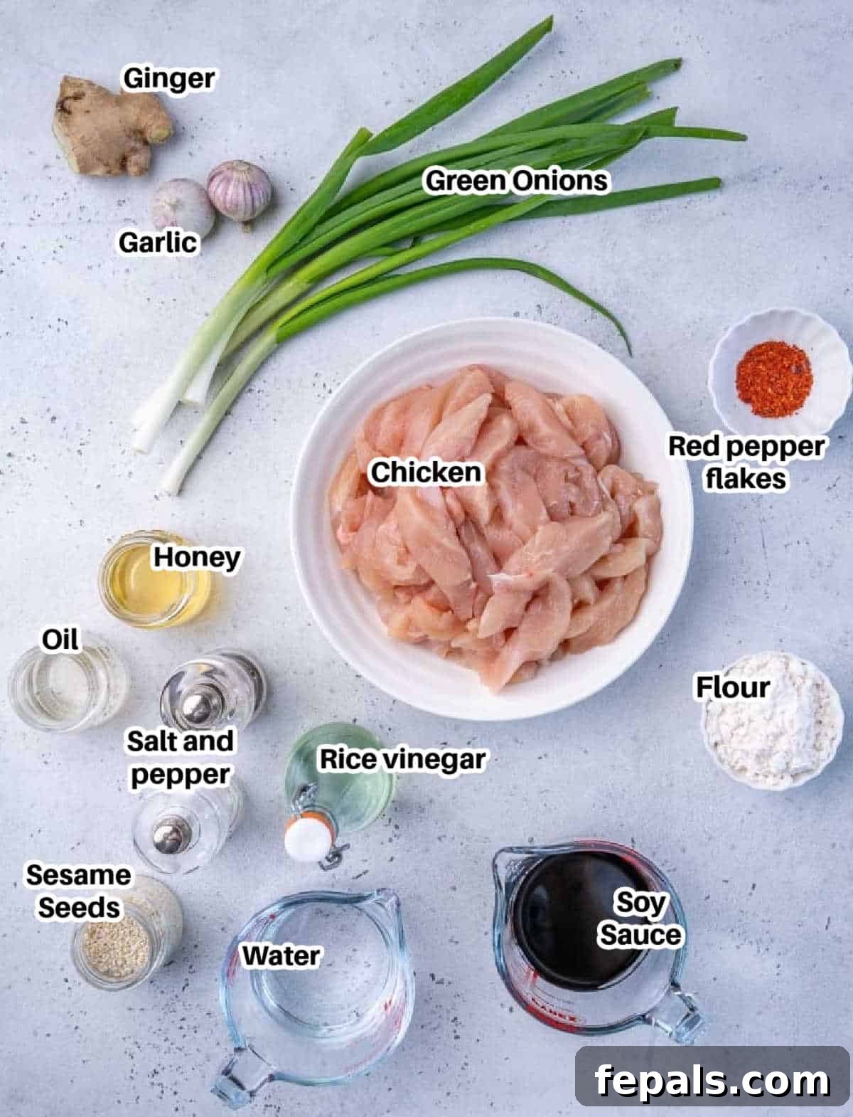 Sticky Garlic Mongolian Chicken 4 ingredients to make Mongolian chicken.
