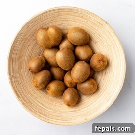 top view of kiwi in a bowl