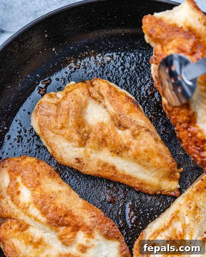Zesty Mediterranean Skillet Chicken 7 chicken breast cooked in black skillet