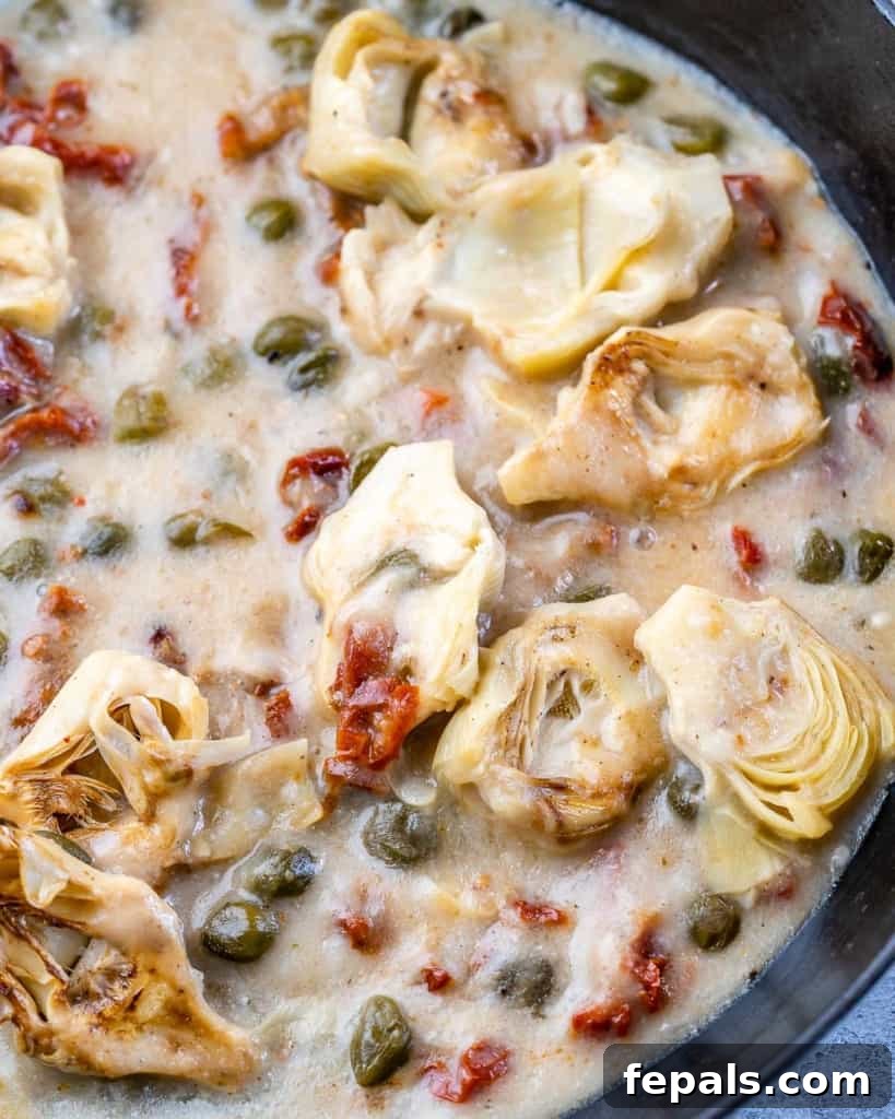 Zesty Mediterranean Skillet Chicken 8 lemon sauce with artichoke and capers for the chicken