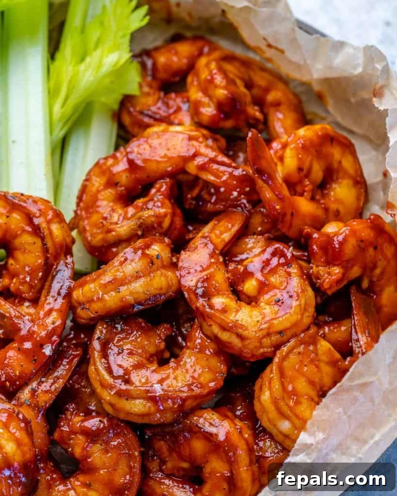 Smoky BBQ Shrimp 11 close up top view bbq shrimp