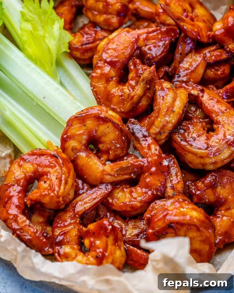 Smoky BBQ Shrimp 8 close up bbq shrimp in a bowl